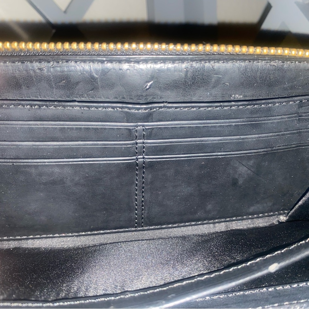 Coach Black Leather Wallet with Gold Logo - Picture 4 of 7